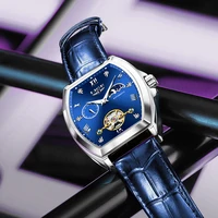 LIGE Luxury Mens Rectangular Dial Mechanical Watches Waterproof Leather Automatic Luminous Watch Business Men relogios masculino 2