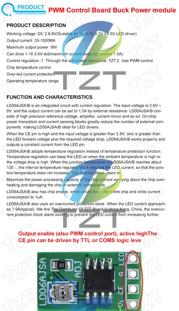 Driver LED PWM Regolabile 2.8-6V 1.5A - Modulo Controllo Luci LED Per Fai-da-te - Foto 8