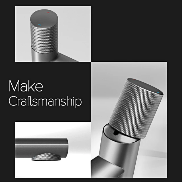 ก๊อกน้ําห้องน้ําทองเหลืองสีดําโต๊ะส้วมล้างมือทรงกลมภายใต้ก๊อกน้ําร้อนและเย็นของโรงแรมระดับไฮเอนด์ 5