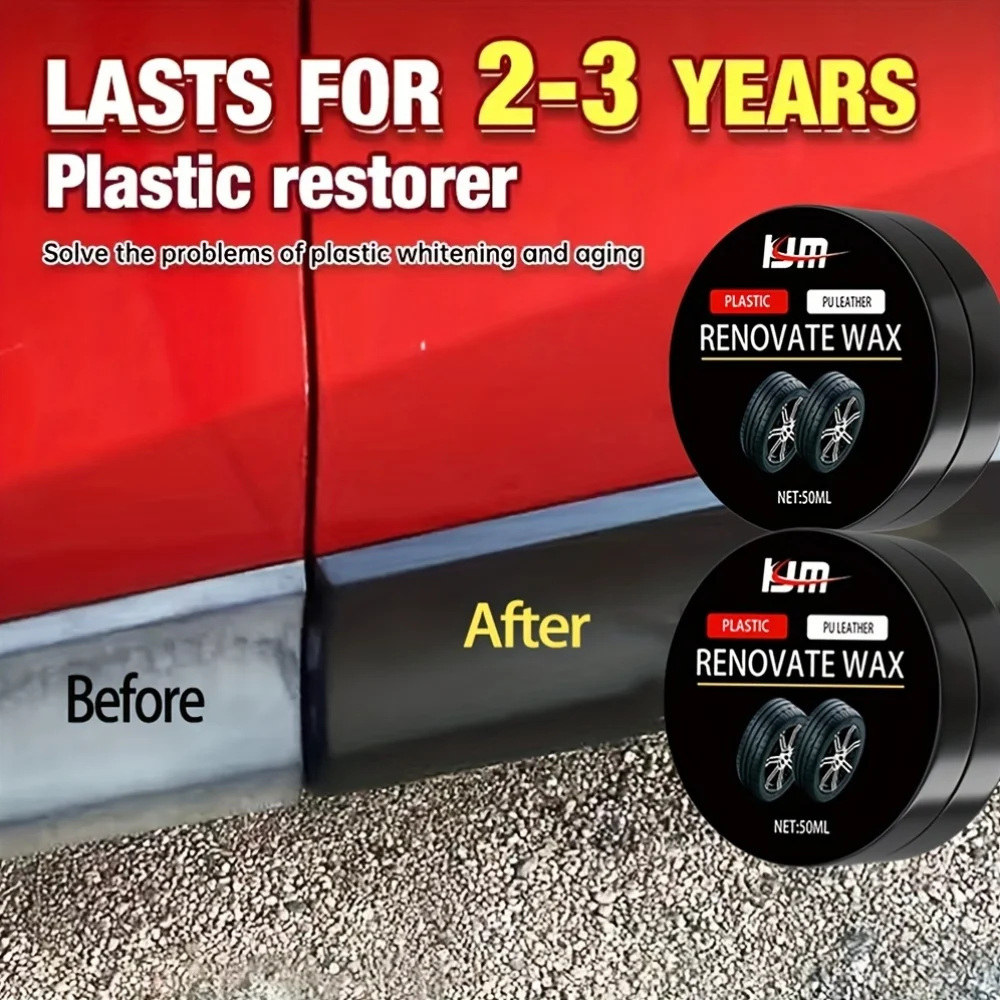Universal Rubber Refresh Wax – Long-lasting Black Coat Repair, Leather Repair Polish, Hydrophobic Car Detail Care BEST SELLERS
