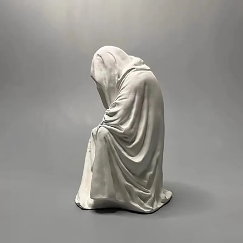 Ghost Wizard Death Robe Desktop, Creative Gypsum Sculpture Ornaments, Retro, Niche, Strange Party Gifts