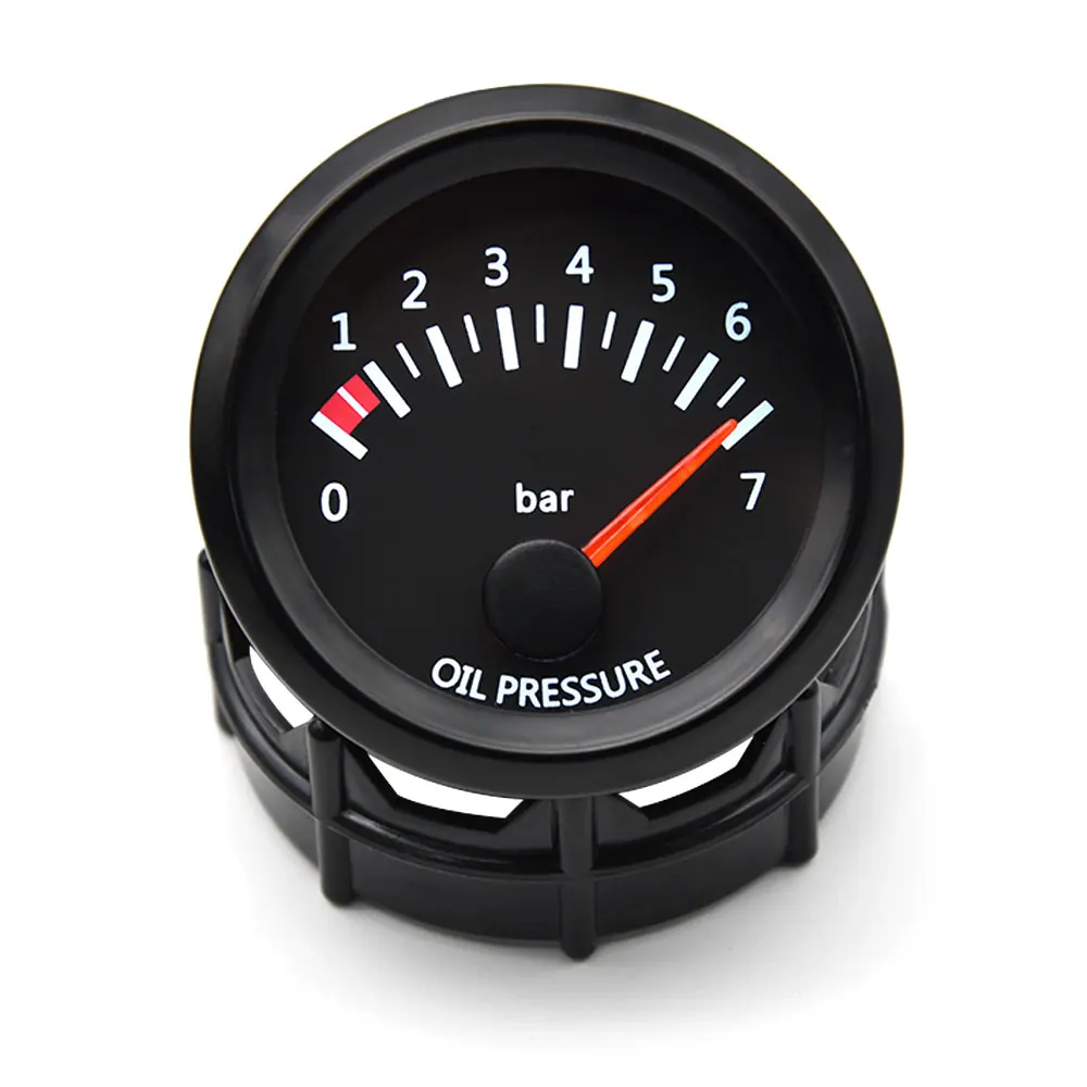 2 52mm 12V Universal Auto Car Oil Pressure Gauge 0-7Bar Oil Press