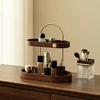 Solid wood multi-layer cosmetic storage box desktop dresser shelf perfume lipstick advanced skincare storage racks 3