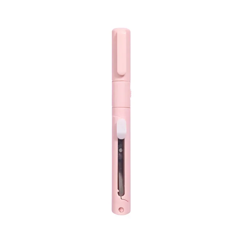 1pc 2 In 1 Mini Color Folding Scissor Pen Cutter Portable Size Safe Ceramic Pencutter Utility Knife for Paper Work Diary School