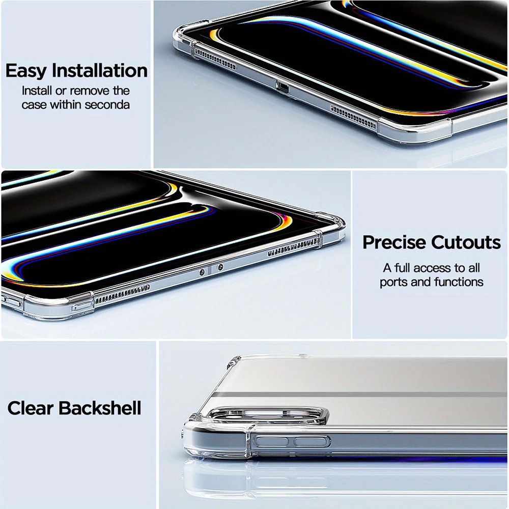 Transparente Hülle für iPad Pro 11 13 M4 M5 2025 2024 Air 11 13 2026 M3 Hülle iPad Pro 12.9 2022 2021 2020 iPad 9.7 2018 10.5 Schutzhüllen – Detail 6
