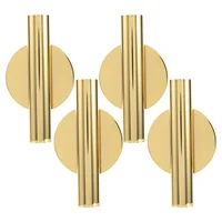 4Pcs Wall-Mounted Flower Tube Wall Metal Vase Decoration Stand Dry Vase Stand for Displaying Flower Decoration,Gold 1