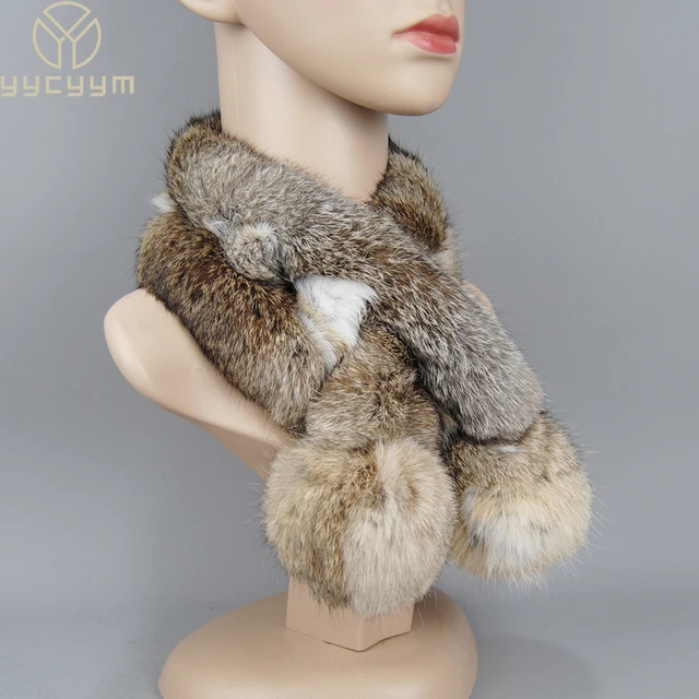 Stay Warm and Stylish with the 2023 New Russian Women Genuine Rabbit Fur Scarf