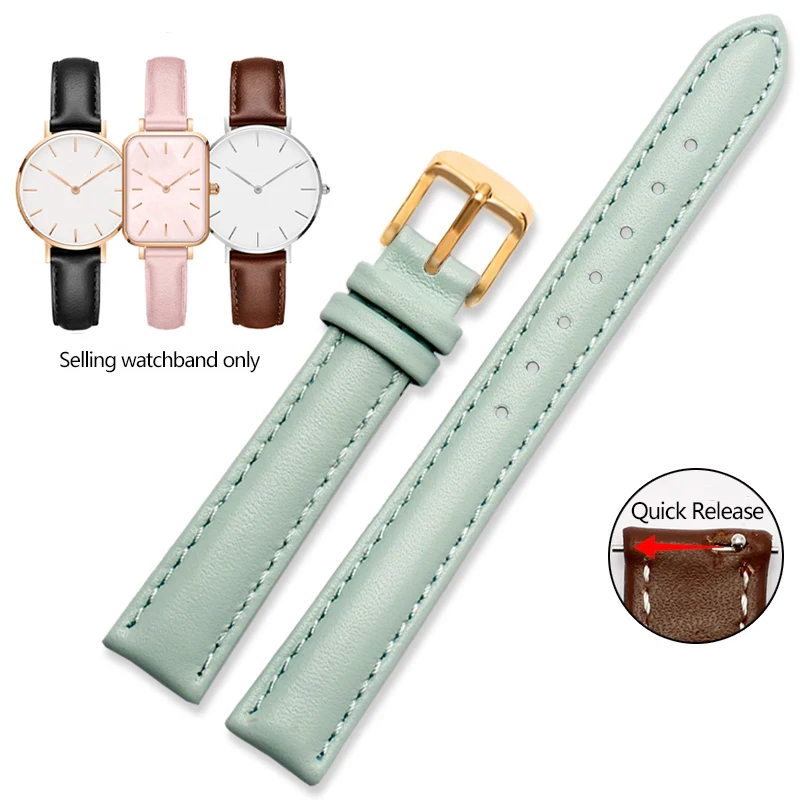 Elegant Quick Release Leather Watch Strap – Soft Cowhide Bracelet