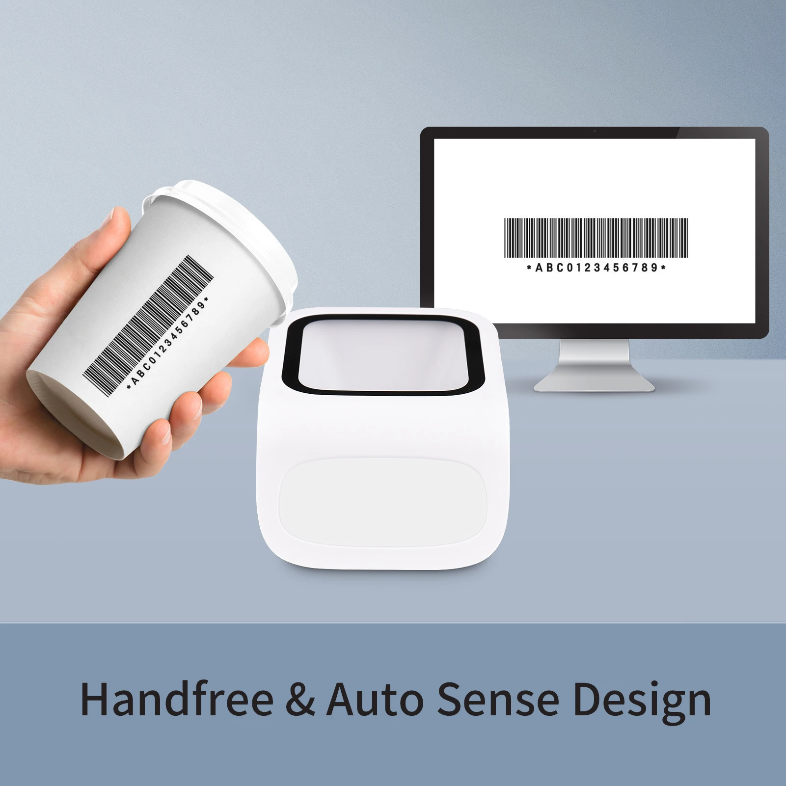 1D 2D QR Desktop Barcode Scanner Platform Hands-free USB Wired Bar Code Reader Scanner for Retail Store Mobile Payment Computer barcode scanner