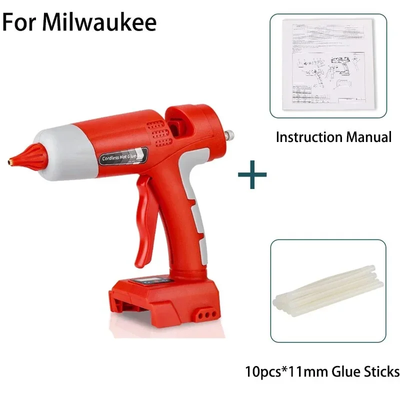 Pistola de Cola Quente sem Fio para Milwaukee Bateria de 18v Li-ion Pistola de Cola Display Digital Ferramentas Faça Você Mesmo Domésticas 10 Varas - Image 2