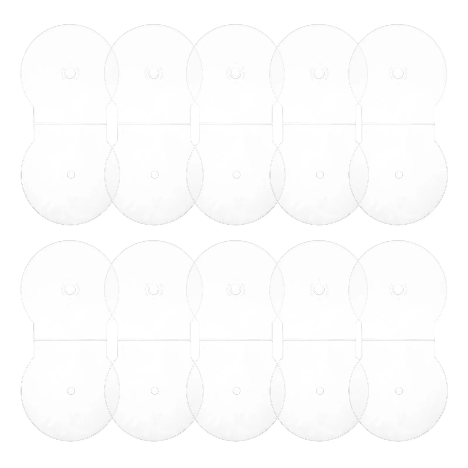 20Pcs 투명 흰색 반원형 클램쉘 Dvd 보관 케이스 Cds Dvds 디스크 조직 홈용 보호용 보석 케이스