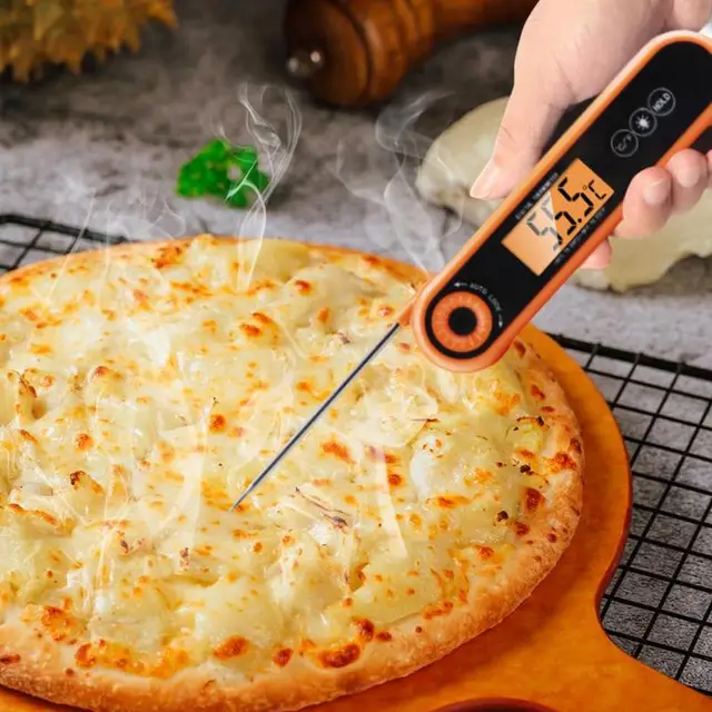 Digitális Húshőmérő Univerzális Vízálló Konyhai Hőmérő Mágneses Háttámlával És Összecsukható Multifunkcionális Húshőmérővel - Image 5