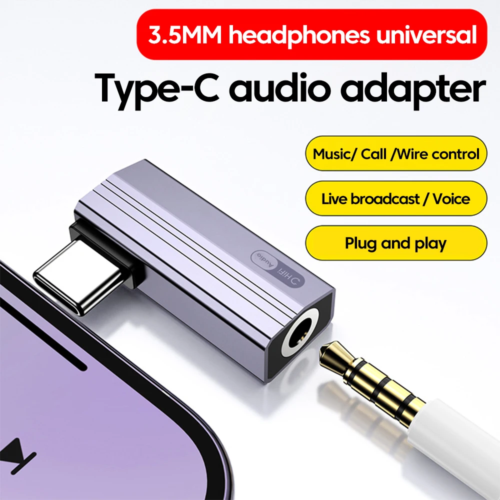 Type C Audio Adapter 3.5MM Headphones Universal Wired Control Converter for iphone 15 16 Samsung Tablets Computer Connector