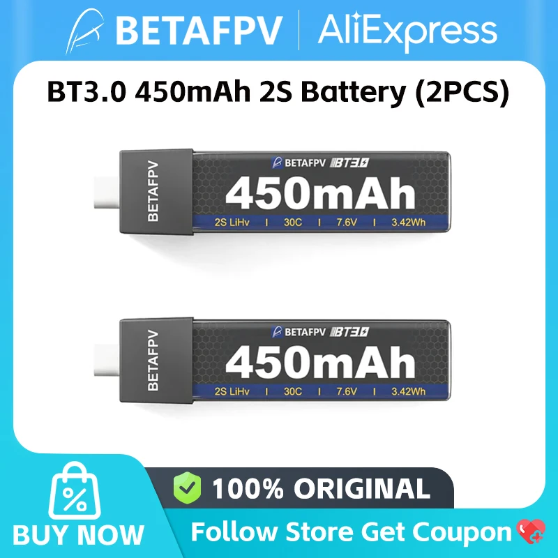 BETAFPV 450mAh 2S Battery (2PCS) for Cetus X HD Cetus X Pavo