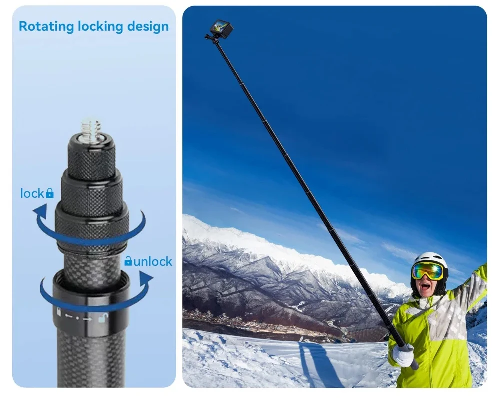 Description Picture 2 of itemSelfie Stick for Insta360 X4 X3 One X2 Bullet Time Rotating Handle Tripod Insta 360 Aluminium Alloy Selfie Stick Accessories