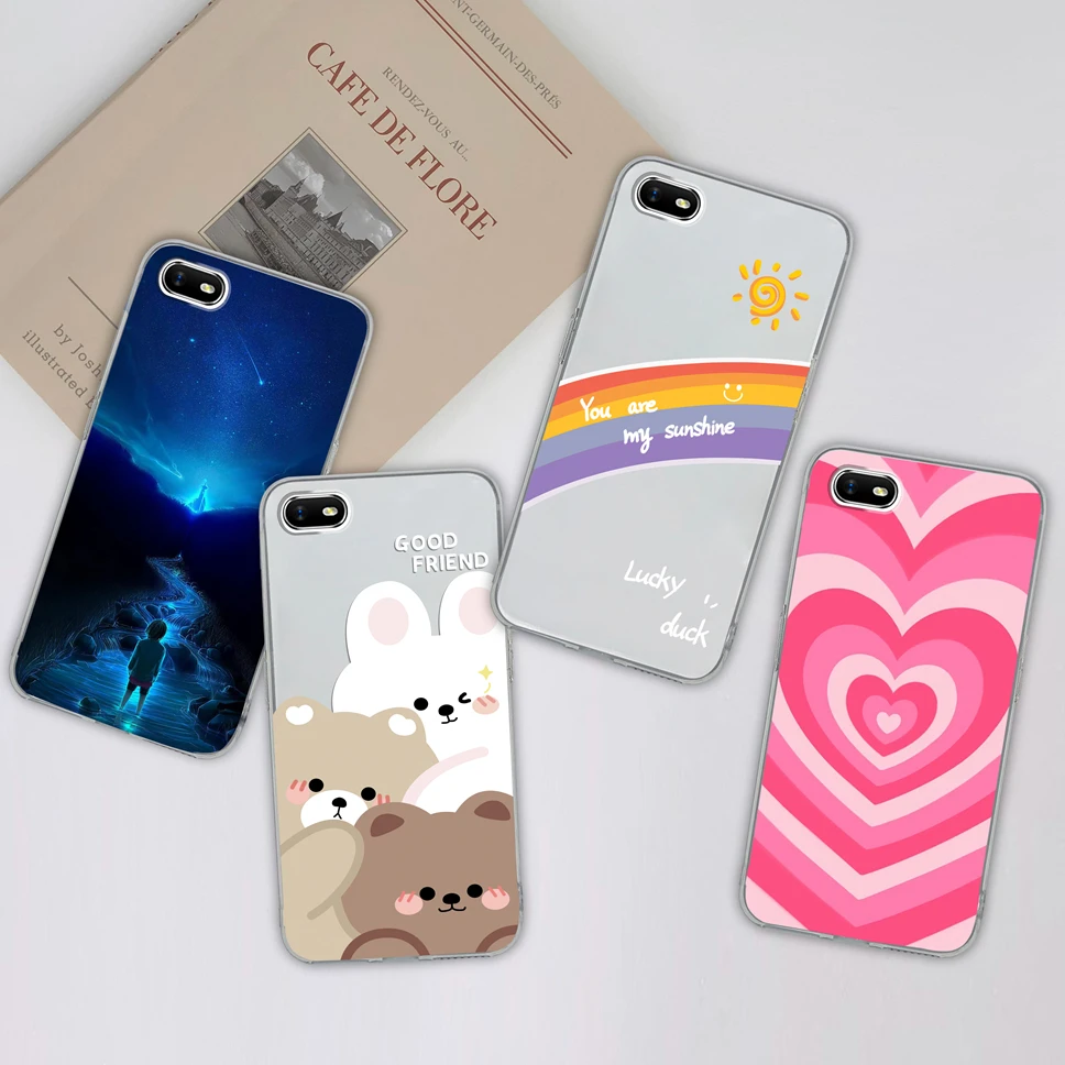 Cute Sweet Girl Transparent Soft Silicone Phone Case – 6.1 inches