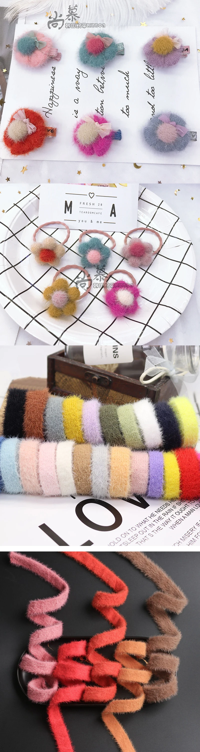 5 Yards 10mm Nerzgarn-Strickband, Plüsch-Verdicktes Flachband für DIY-Schleifen, Blumensträuße, Kleidung, Nähmaterial, Geschenkverpackung – Detail 5