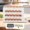 30 Eggs Egg Holder for Fridge - Auto Rolling Fridge Egg Organizer, Space-Saving Egg Dispenser Holder, 4 Tiers Fridge Egg Rack La 3