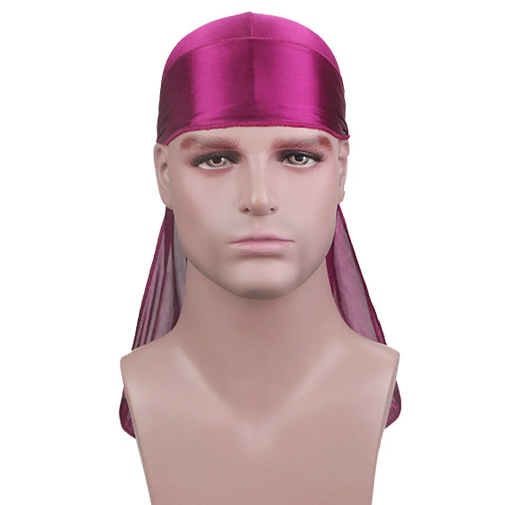 Durag Durags opaski na głowę dla mężczyzn satynowe ogony długie opaski na głowę dla kobiet Meny chusta czapka elastyczna czapka na głowę włosy