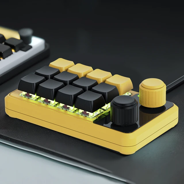 Programming Macro Custom Knob Keyboard RGB 3 Key Copy Paste Mini Button Photoshop Gaming Keypad Mechanical Hotswap Macropad 2