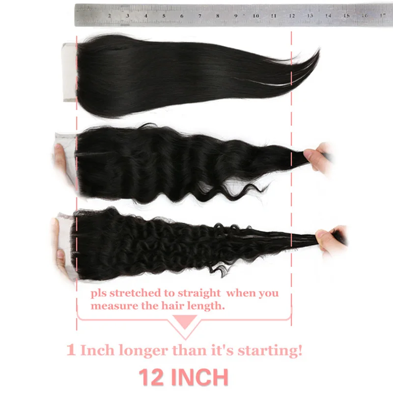 Human Hair Lace Closure 4x4 5x5 6x6 7x7 Straight HD Lace Closure Melt Skin Invisible With Baby Hair Pre Plucked Transparent