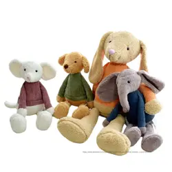 Sweater Plush Rabbit Dog Mouse Elephant Stuffed Toy Appease Doll Home Sofa Children's Room Decoration High Quality Gift For Kids