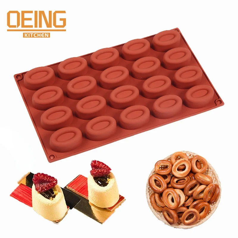 3D Silicone Pastry Molds Oval Shaped Silicone Chocolate Mold Baking Pan