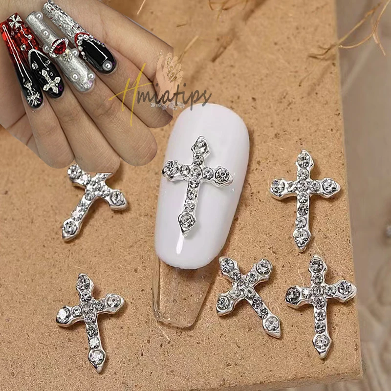 Silver antique Cross nail Decals Gold Christian Nails charms