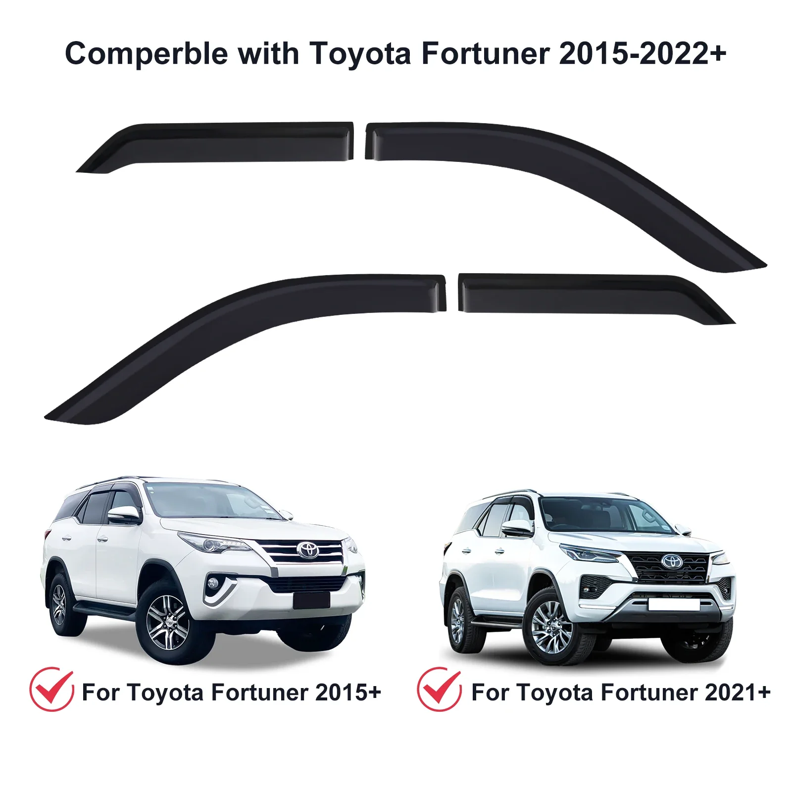 Car Window Visor Car Window Deflectors Weathershield Sun Rain Guard Window Visor For Toyota Fortuner 2015
