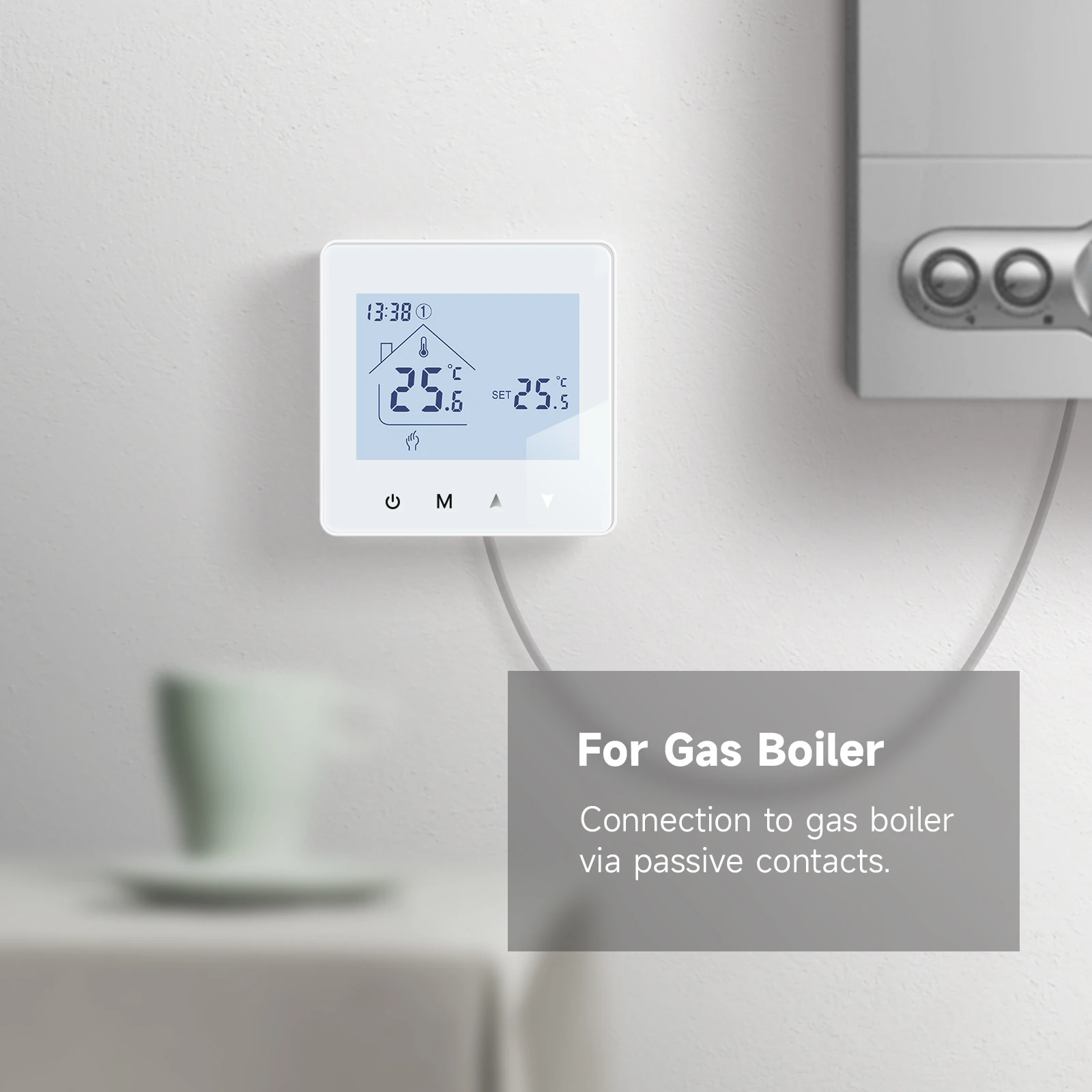 Beok Digital Wall-mounted Thermostat for Gas Boiler Heating Wired Room  Programmable Temperature Controller Battery Powered R6W - AliExpress