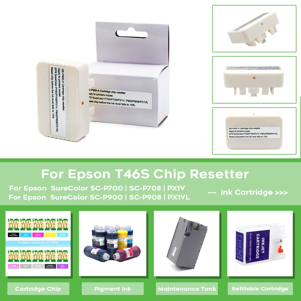 L'Europa Utilizza Solo Il Resetter Del Chip Della Cartuccia T46S T47A Per Le Stampanti Fotografiche Epson Surecolor Sc-P700 Sc-P900 P700 P900