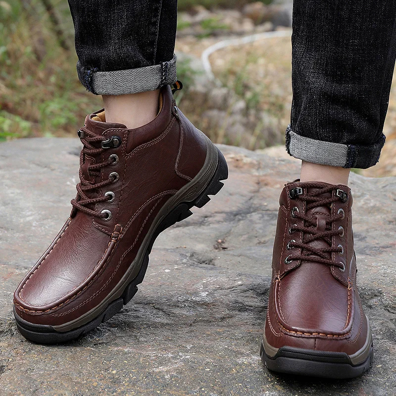 Luxuriöse Herren Motorradstiefel Aus Leder Mit Winterfutter_voghion.com