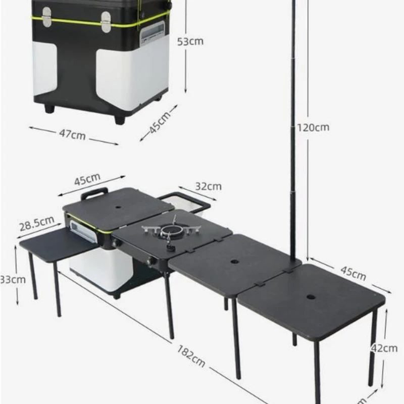 

High Quality Multifunction Portable Folding Outdoor Camping Table Stove Mobile Kitchen for Family Picnic Party Chuck Storage Box