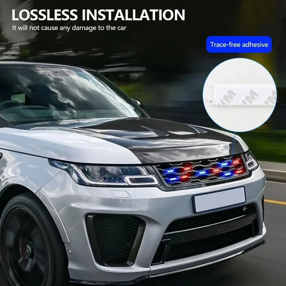1개 레드 블루 LED 스트로브 라이트 1-to-2 IP65 경고 플래시 램프 범용 12V COB 차량 분위기 조명