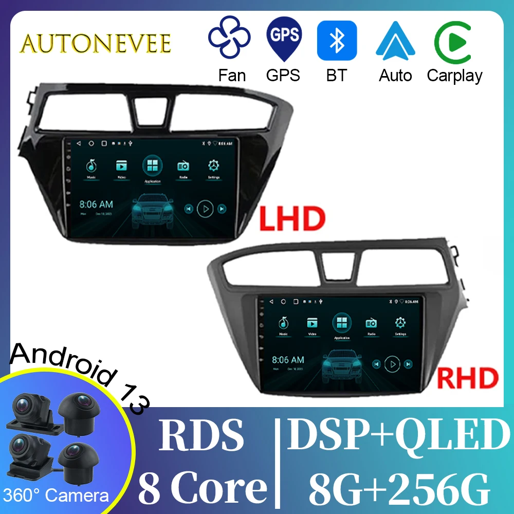 

Автомагнитола для Hyundai I20 LHD 2015 2016 2017 2018, 2DIN