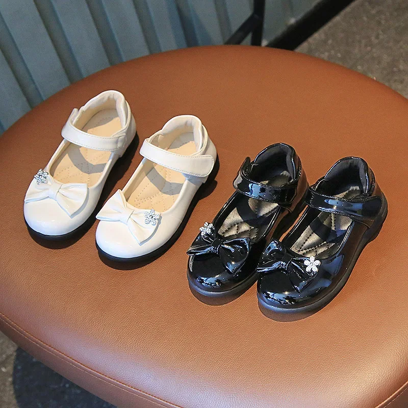 Black PU Leather Kids Mary Janes Shoes for Girls