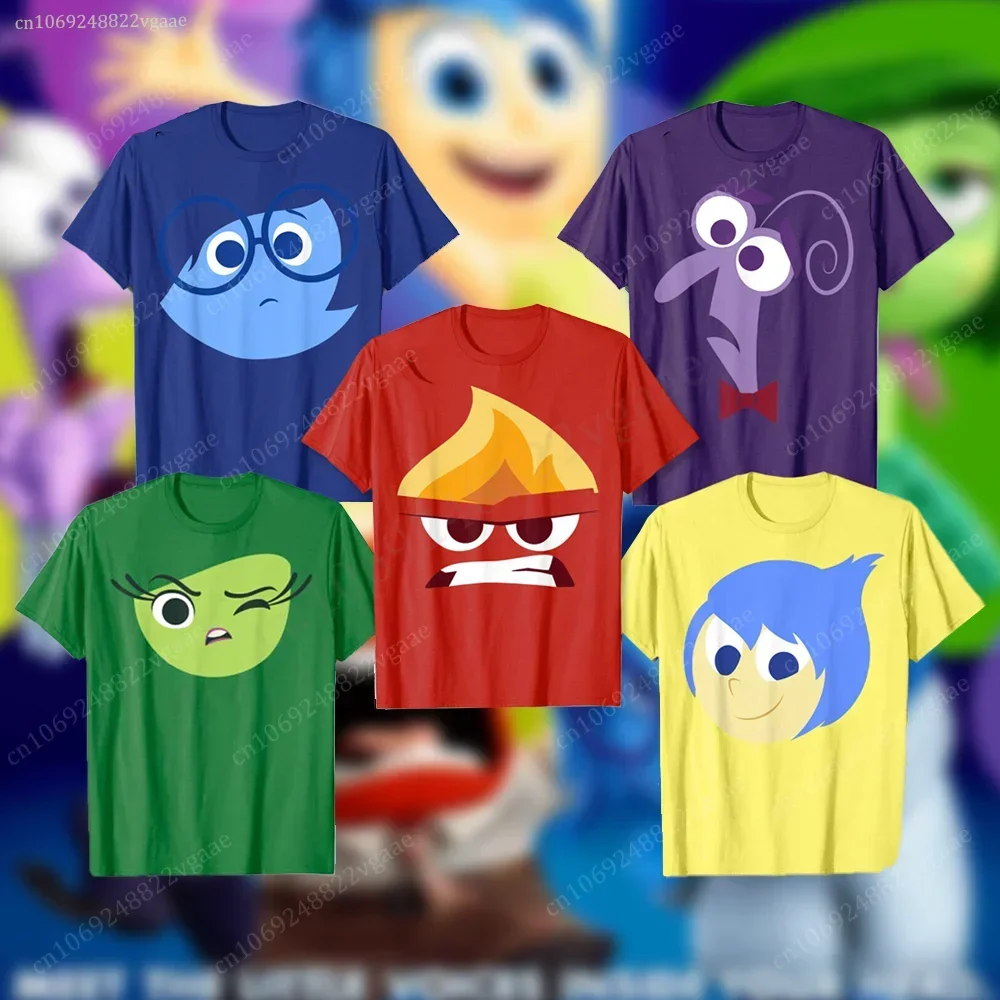 Summer Inside Out casual t shirt Kids 2 Boys Cartoon T-shirt Short Sleeve Top Tee Shirt Funny Clothes Girls Family Women