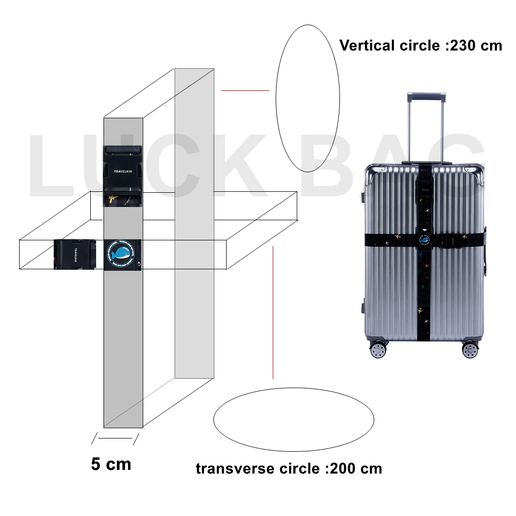 Anti-theft Luggage Buckle Cross Strap Adjustable for Baggage Suitcase
