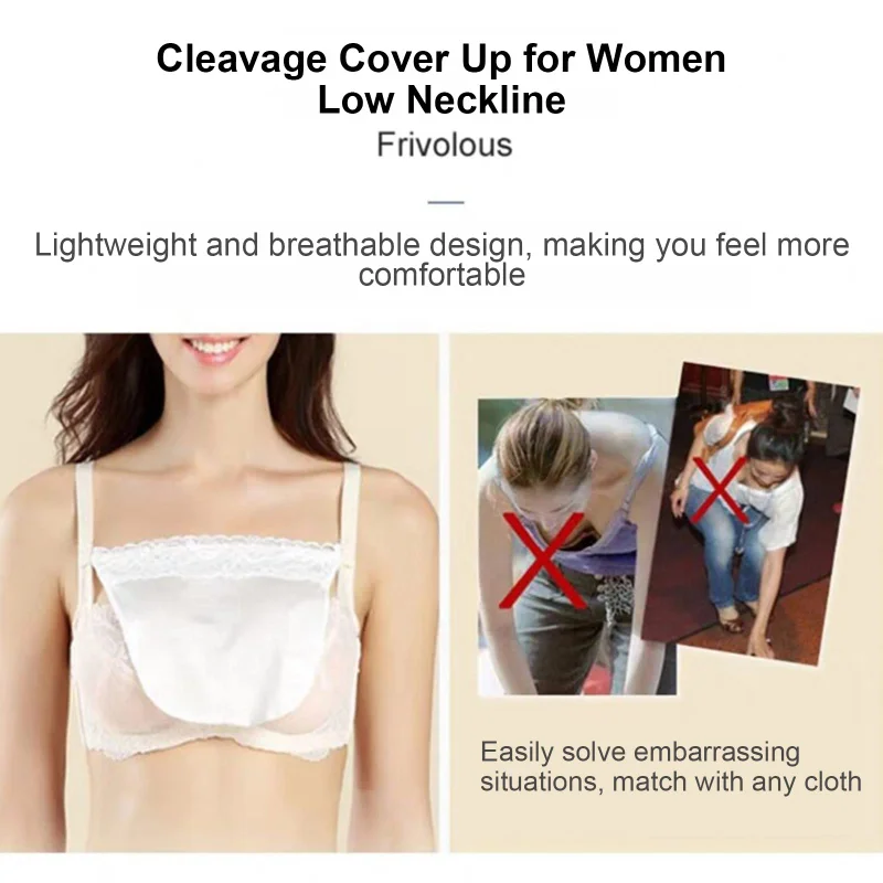 Women Lingerie Bra Invisible Anti Glare Lace Cleavage Cover Up Camisole