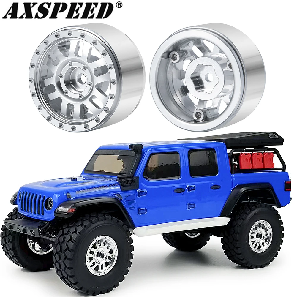

Колесные диски AXSPEED 4 шт. 1,0 дюйма с Бусиной, металлическая Серебряная Ступица колеса для 1/24 радиоуправляемого гусеничного автомобиля, осевой Гладиатор SCX24, детали для обновления