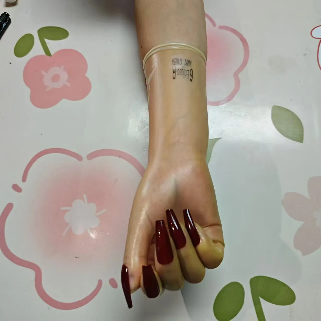 Crossdress Male To Female Oil Shiny Transparent Thin Latex Zentai Long Flat Nails Fetish Sheer Cosplay Kigurumi Gloves