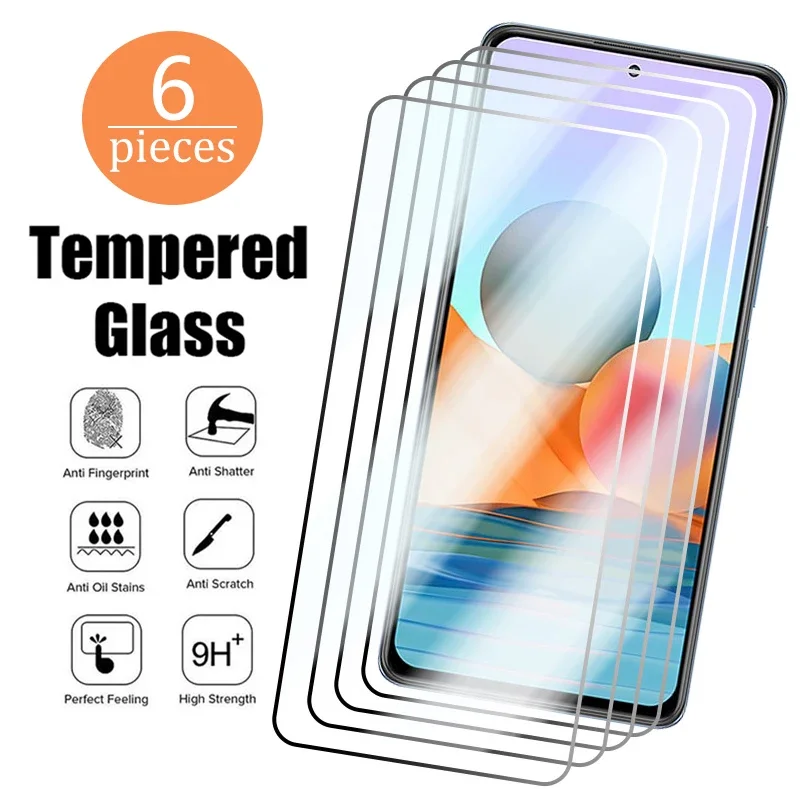 

6PCS Tempered Glass For Redmi Note 12 12C 11 10 10C 9 8 Pro 11S 9S 9A 9T Screen Protector for Redmi 9 9AT 8 7 7A Plus 5G