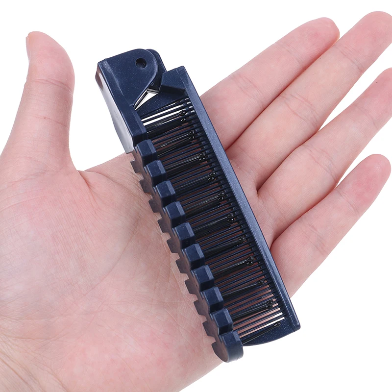 Plastic Double Headed Toothed Women Travel Foldable DIY Hair Beauty Comb Brush