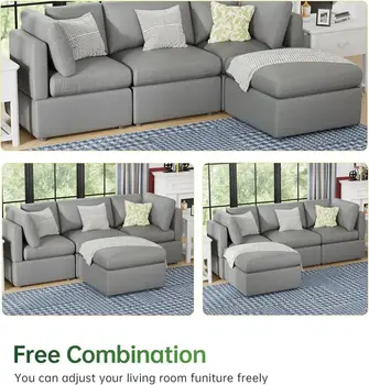 Sofa Couch Convertible Sofa Modular Sectional Sofa Couch for Living Room 3-Seat 3