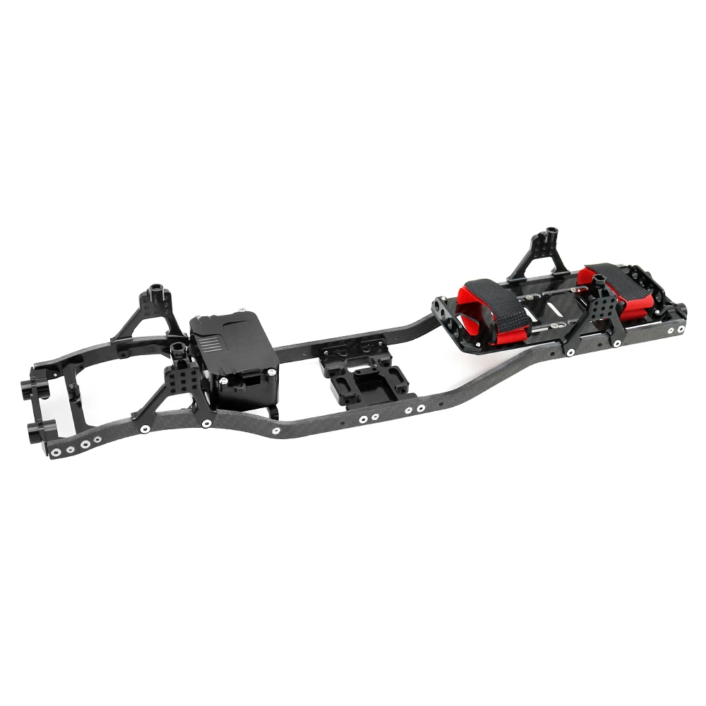 S55b6172a060b4e148a0f74ae7aac1be0W 1/10 RC 크롤러 카본 파이버 거더 4MM CNC 금속 자동차 섀시 프레임 바디 키트 부품 (Axial SCX10 II Rock Off Road 트럭용)
