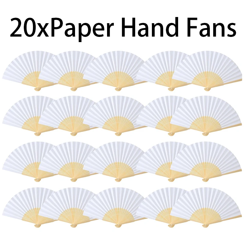 

20 шт., винтажный складной бумажный веер в китайском стиле