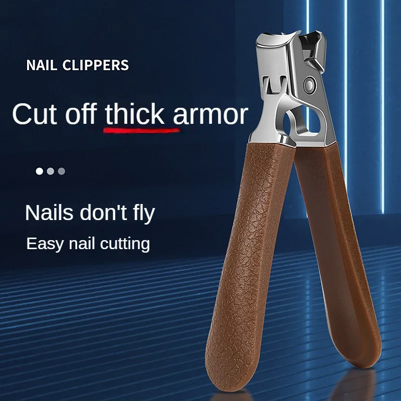 Nail Clipper Nail Clippers 1Pcs For Thick Nails Stainless Steel Wide Jaw Opening No Splash Fingernail Cutters Long Handle with Catcher