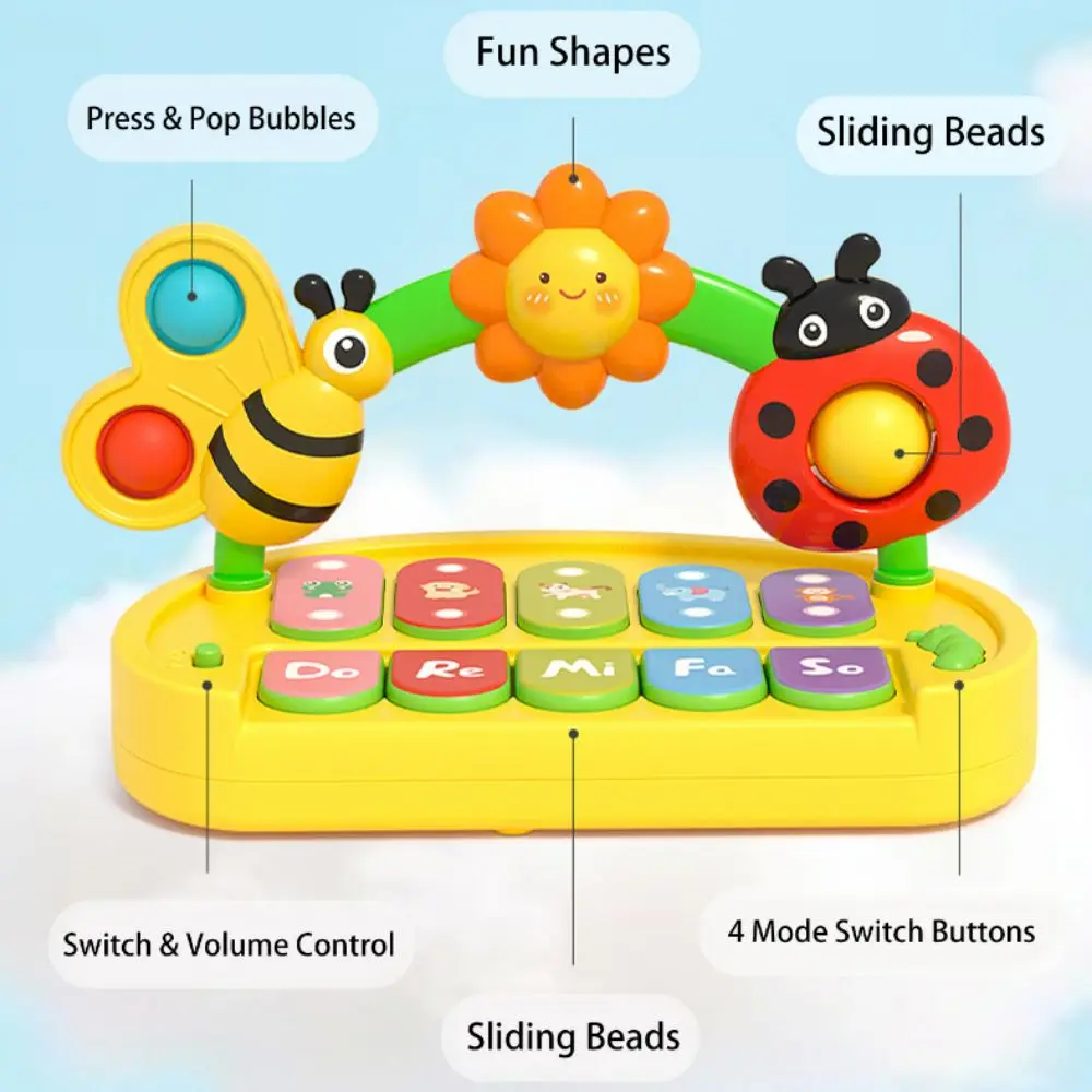 Plastic Musical Piano Toy Sound Puzzle Insect Musical Instrument Montessori Music Learning Music Instrument Toys