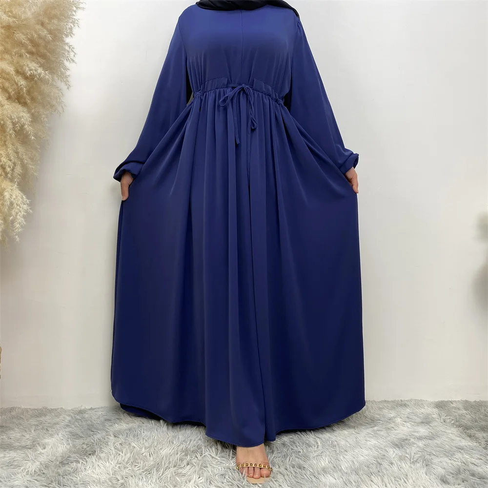 Ramadan Eid Plain Abaya Luxury Dubai Turkey Muslim Hijab Dress Islam Simple Closed Abayas for Women Zipper Dresses Modest Kaftan