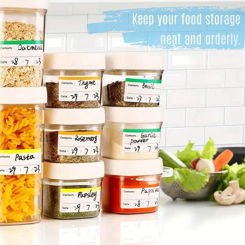 100PCS Label Stickers Colourful Refrigerator Labels Food Storage Stickers for Food Containers Sorting Labels